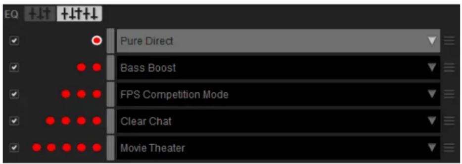 EQ Pure Direct Bass Boost FPS Competition Mode Clear Chat Movie Theater