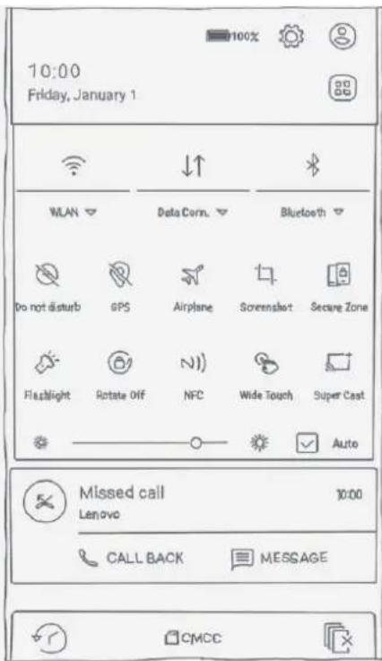 LENOVO VIBE P1a41 - Notifications and Quick Settings - 2