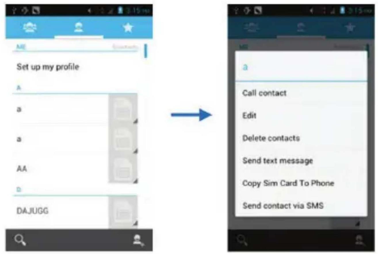 LENOVO A600E - Context menus - 1