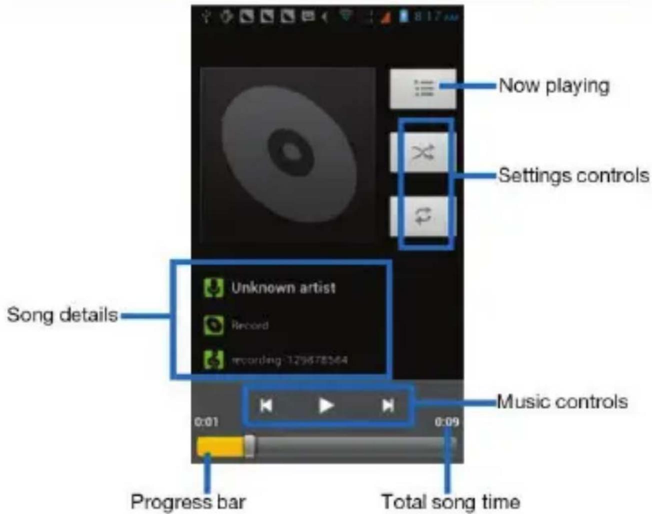 LENOVO A600E - Music library - 1