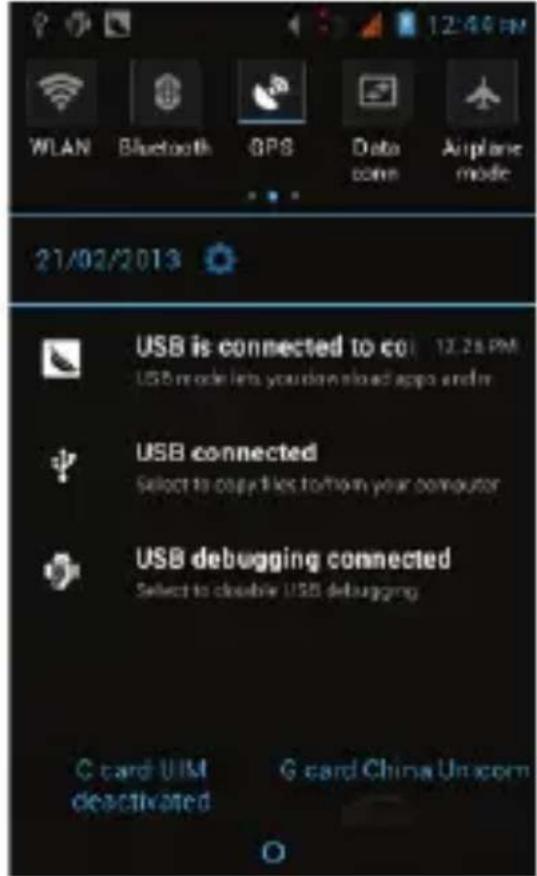 LENOVO A600E - Opening a running application from the Notification panel - 1