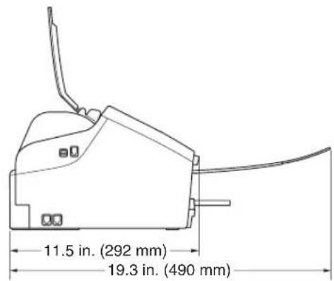 11.5 in. (292 mm) 19.3 in. (490 mm)