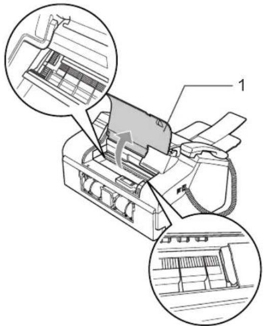 Technical diagram of an air conditioner unit with labeled parts and zoomed-in insets showing internal components
