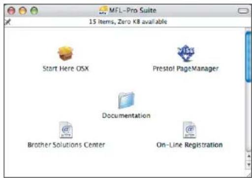 MFL-Pro Suite 15 items, Zero KB available Start Here OSX Prestol PageManager Documentation Brother Solutions Center On-Line Registration