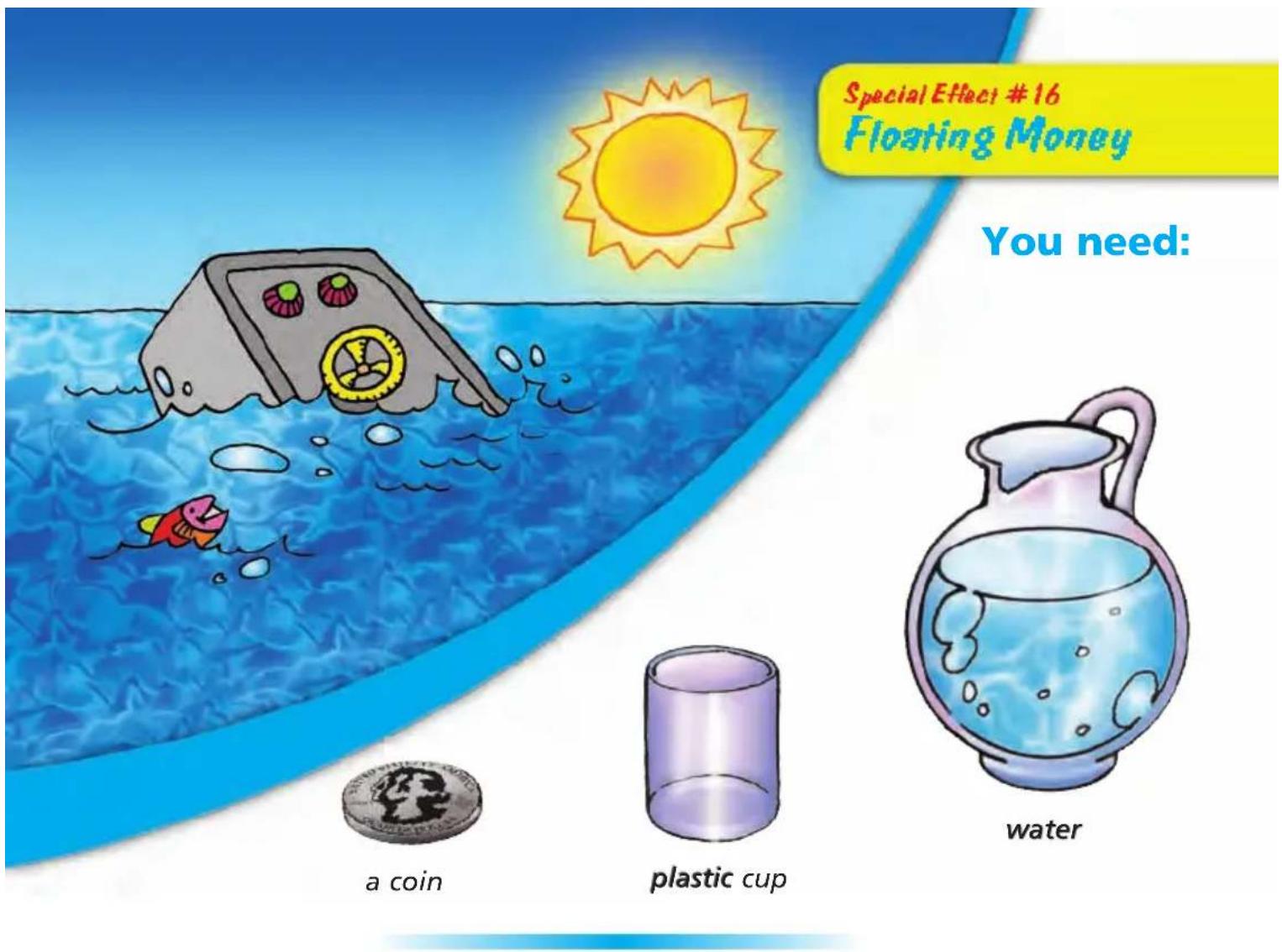 Special Effect #16 Floating Money You need: a coin plastic cup water