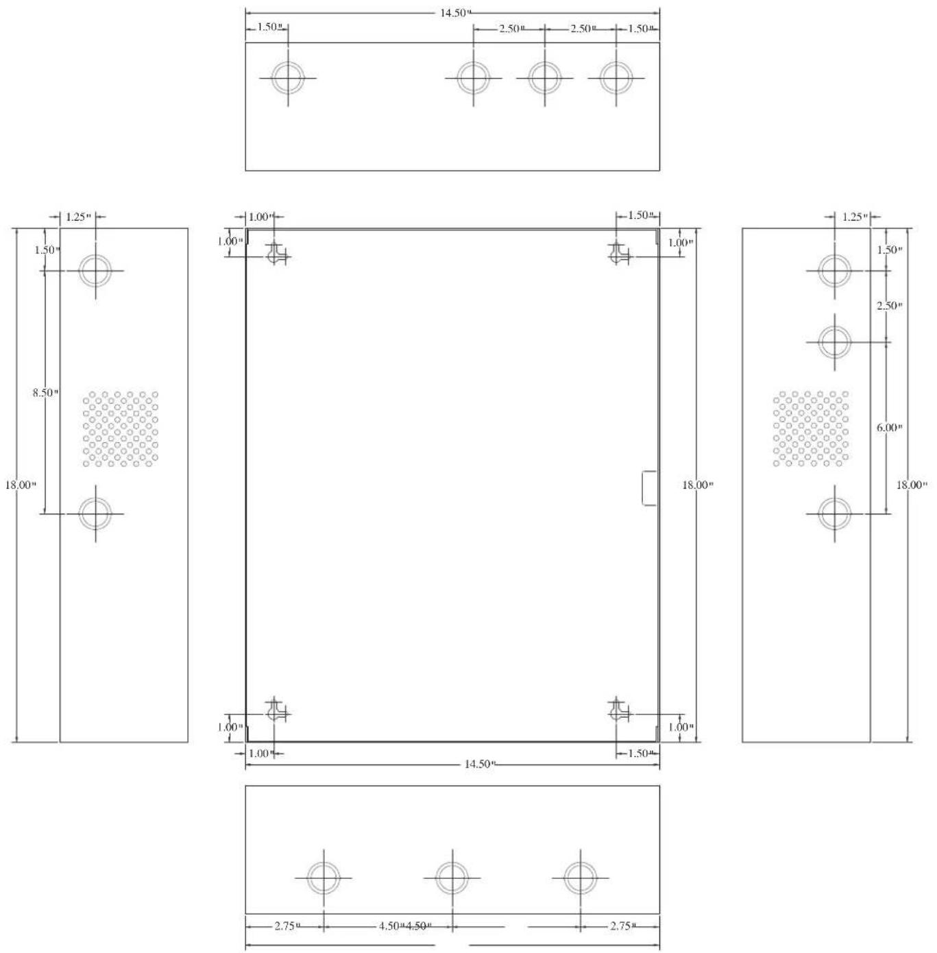 Altronix AL802ULADAJ - Enclosure Dimensions: - 1