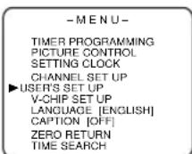 SYLVANIA 6313CB - Select "USER'S SET UP" - 1