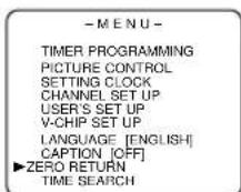SYLVANIA 6313CB - To activate "ZERO RETURN" mode - 1