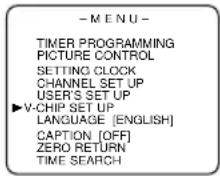 SYLVANIA 6313CB - Select "V-CHIP SET UP" - 1