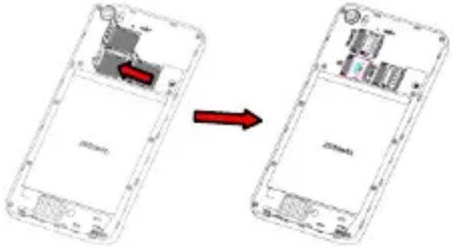 Diagram showing device transformation from a smartphone with internal components to an external device, indicated by a red arrow.