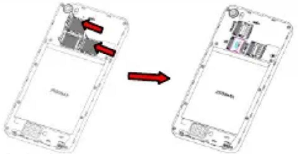 Diagram showing device transformation from a smartphone with internal components to an external device, indicated by red arrows.