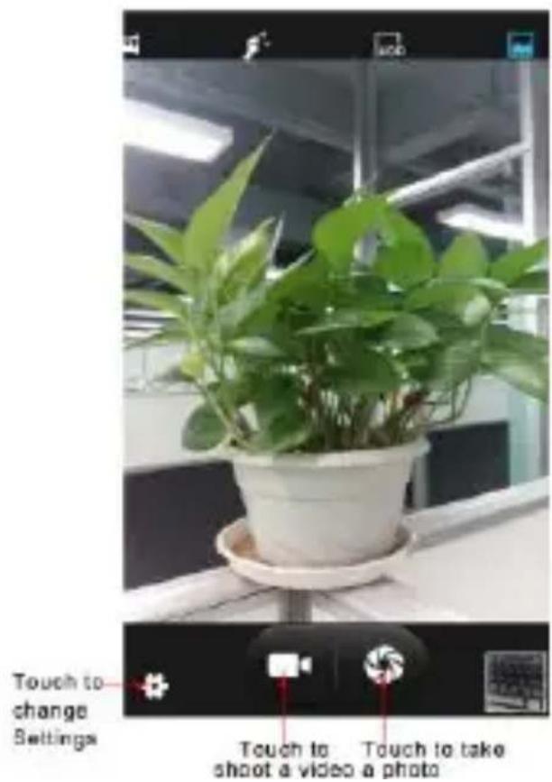 Touch to change Settings Touch to take photo Touch to shoot a video