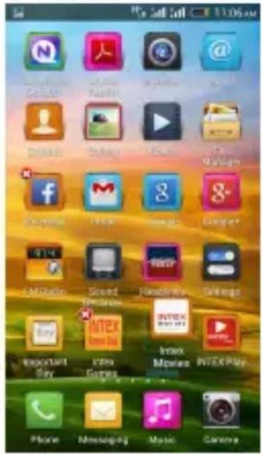 INTEX Aqua i7 - Move widgets and icons at Home Screen - 4