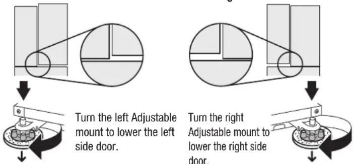 HITACHI R-E6800XND - Adjusting the refrigerator adjustable mount to keep it level - 1