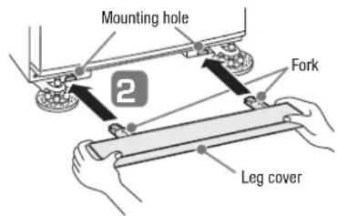 HITACHI R-E6800XND - Adjusting the refrigerator adjustable mount to keep it level - 2