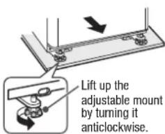 HITACHI R-E6800XND - Float the Adjustable mounts from the floor and draw the refrigerator straight. - 1
