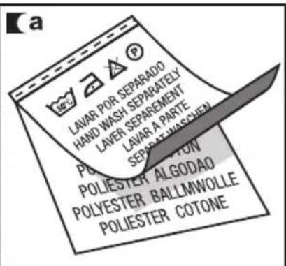 LAVAR POR SEPARADO HAND WASH SEPARATELY LAVER SEPAREMENT LAVAR A PARTE PELESTER ALGODAO SEPARATE WASCHEN POLIESTER BALLMWOLLE POLIESTER COTONE