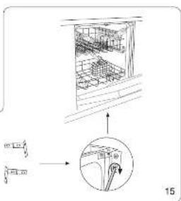 Technical diagram showing a window with labeled components and an inset close-up of a mechanical component, with dimension annotation '15'