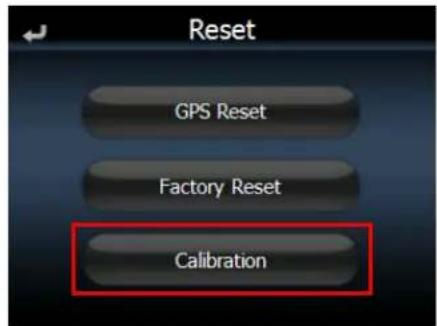 Reset GPS Reset Factory Reset Calibration
