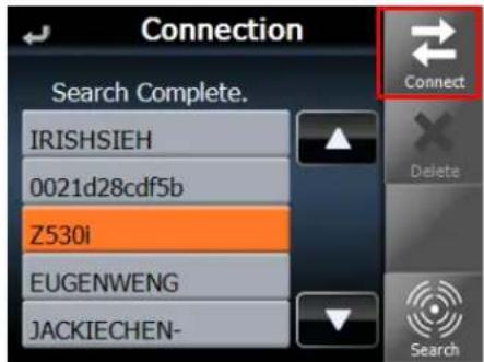 Connection Search Complete. IRISHSIEH 0021d28cdf5b Z530i EUGENWENG JACKIECHEN- Connect Delete Search
