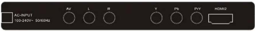 AC-INPUT 100-240V~ 50/60Hz AV L R Y Pb PrY HDMI2