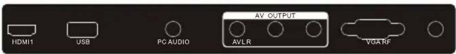AV OUTPUT HDMI1 USB PC AUDIO AVLR VGA RF