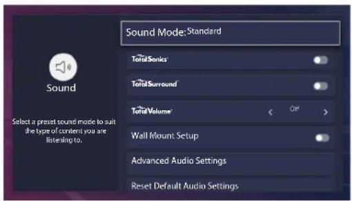 HISENSE 55H9907 - Sound Menu - 1