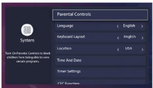 HISENSE 55H9907 - System Menu - 2