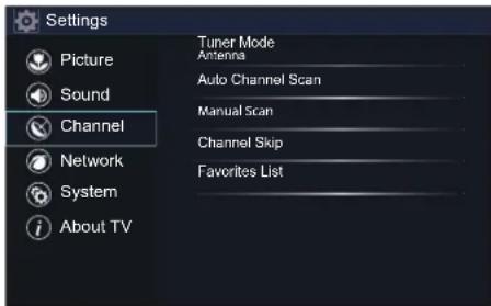HISENSE 32H5507 - Channel Menu - 1