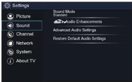 HISENSE 32H5507 - Sound Menu - 1