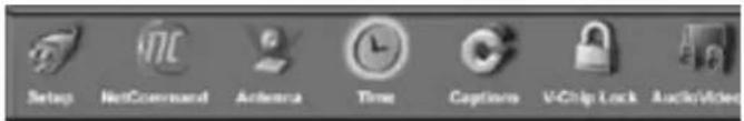 Setup NetCommand Antenna Time Captions VChip Lock AudioViction