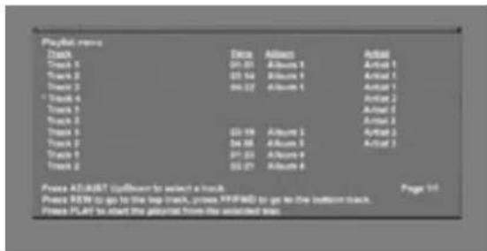 Playset menu Track Track Action Action1 Track 1 01:03 Action 1 Action 1 Track 2 02:54 Action 1 Action 1 Track 3 04:22 Action 1 Action 1 Track 4 Action 2 Track 5 Action 1 Track 6 Action 1 Track 7 05:09 Action 1 Action 1 Track 8 04:08 Action 1 Action 1 Track 9 07:22 Action 9 Track 10 03:07 Action 8 Press PLAYSET button to select a track. Press RSW to go to the top track, press VFPADD to go to the bottom track. Press PLAY to start the playset from the selected track.
