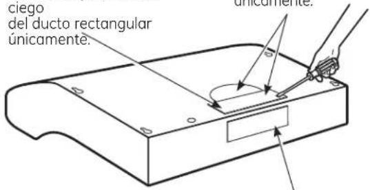 ciego del ducto rectangular únicamente. unicamente.