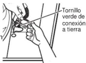 Tornillo verde de conexión a tierra
