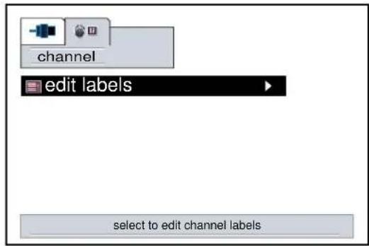channel edit labels select to edit channel labels