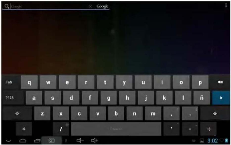Google Tab q w e r t y u i o p ?123 a s d f g h j k l ñ ir z x c v b n m , . / - >)