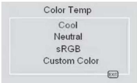 Color Temp Cool Neutral sRGB Custom Color EXIT