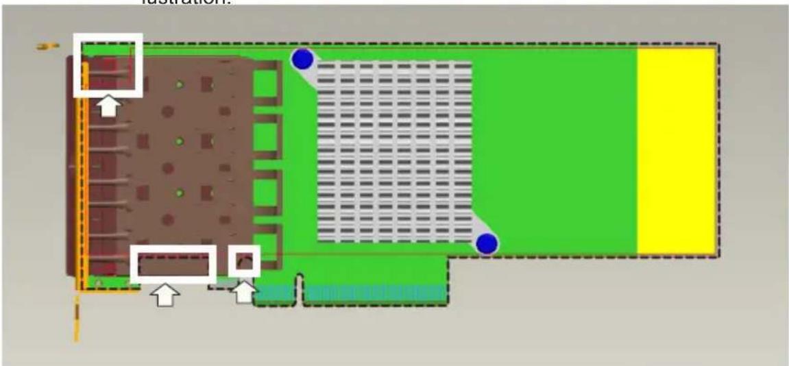Floor plan diagram with labeled rooms and directional arrows indicating layout or movement