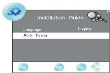 Installation Guide Language English Auto Tuning EXIT WEMI OK