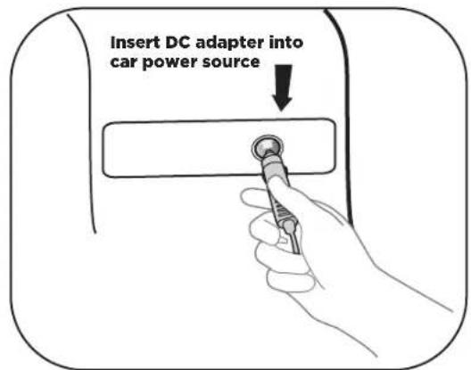 Insert DC adapter into car power source