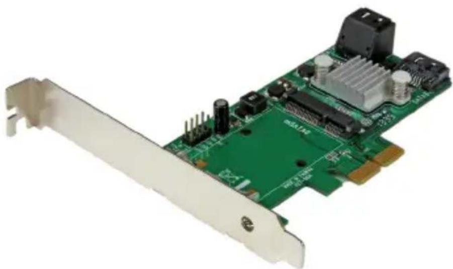 StarTech.com PEXMSATA343 - 1x mSATA + 3x SATA PCIe SATA III 6Gbps RAID Controller Card - 1