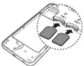 Diagram showing a smartphone with two labeled components (S1, S2) and a dotted circle highlighting the internal structure.