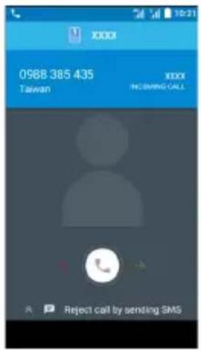 XXXX 0968 385 435 Taiwan XXXX INCOMING CALL Reject call by sending SMS