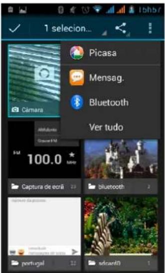 1 selecion... Picasa Mensag. Bluetooth Ver tudo Captura de ecriã bluetooth portugal sdcardi
