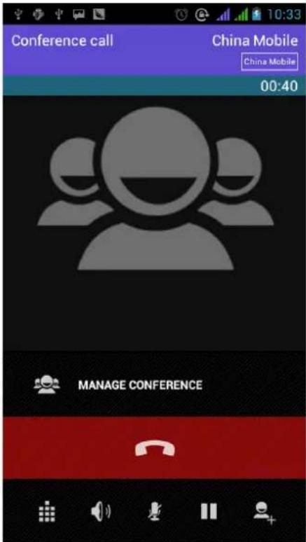 Conference call China Mobile China Mobile 00:40 MANAGE CONFERENCE