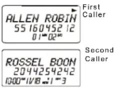 ALLEN ROBIN 55 160 452 12 01°02° First Caller ROSSEL BOON 2044254242 1000°1/18°1°3 Second Caller