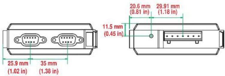 25.9 mm (1.02 in) 35 mm (1.38 in) 11.5 mm (0.45 in) 20.6 mm (0.81 in) 29.91 mm (1.18 in)