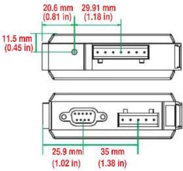 20.6 mm (0.81 in) 29.91 mm (1.18 in) 11.5 mm (0.45 in) 25.9 mm (1.02 in) 35 mm (1.38 in)