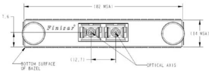 7.6 (82 MSA) Finisar° (14 MSA) BOTTOM SURFACE OF BAZEL (12.7) OPTICAL AXIS
