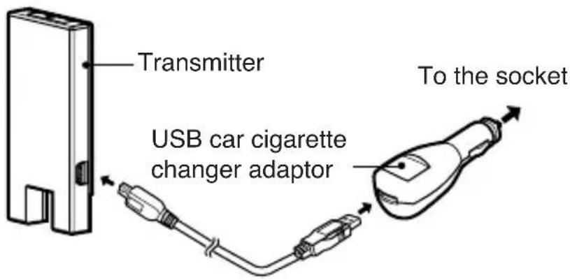 Transmitter USB car cigarette changer adaptor To the socket